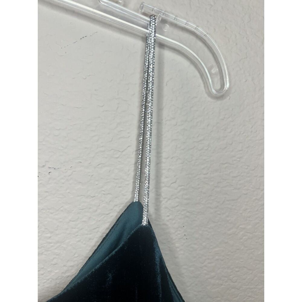 Women’s Rachel Zoe Emerald Velvet Blouse Crystal Embellished Straps Size Large - Picture 5 of 14